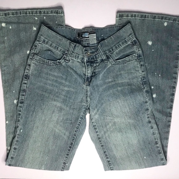 Vintage Rave R4R Distressed Bleached Flare Jeans - Picture 2 of 3